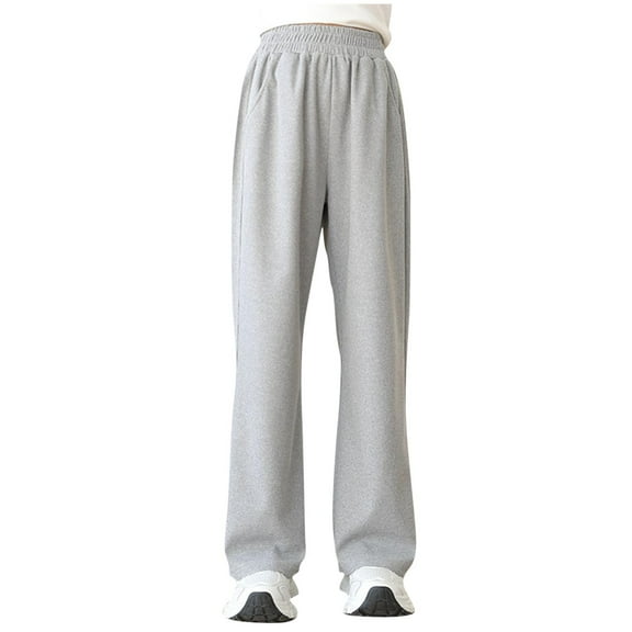 LIaqionyy Girls Sweatpants Straight Leg Kids Oversized Jogger Loose Baggy High Waisted Sweatpant with Pockets