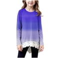 thumbnail image 1 of LIaqionyy Girls Tunic Tops Crew Neck Casual Loose Soft Pullover Long Sleeve Blouse T Shirt Tee Fall Winter Clothes, 1 of 6
