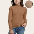thumbnail image 1 of LIaqionyy Girls Turtleneck Fleece Sweaters Kids Casual Long Sleeve Mock Neck Pullover Cable Knit Sweater Tops Fall Clothes, 1 of 4