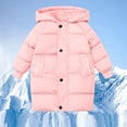 thumbnail image 1 of LIaqionyy Girls Winter Coat Hooded Jacket Outerwear Thicken Long Puffer Warm Zip up Baggy Jackets for Kids, 1 of 6