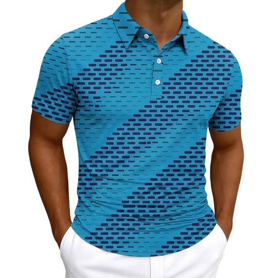 LIaqionyy Golf Shirts for Men Business Sports Short Sleeve Shirt Mens Lightweight Collared Printed Work Tops