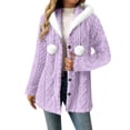 thumbnail image 1 of LIaqionyy Hoodie Jacket for Women Oversized Fuzzy Fleece Jackets Button down Winter Warm Coat Outerwear, 1 of 6