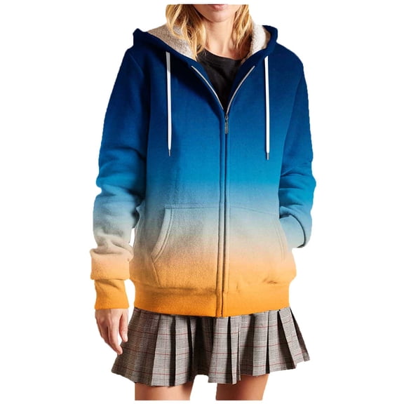 LIaqionyy Hoodie for Women Oversize Sweatshirts Jacket Casual Fleece Lined Jackets Winter Coats Fall Fashion Clothes