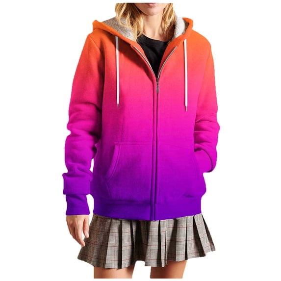 LIaqionyy Hoodie for Women Oversize Sweatshirts Jacket Casual Fleece Lined Jackets Winter Coats Fall Fashion Clothes
