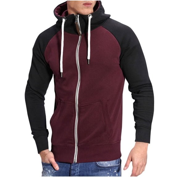 LIaqionyy Hoodies for Men Zip up Sweatshirts Drawstring Casual Long Sleeve Fashion Athletic Sweatshirt Jackets with Pockets