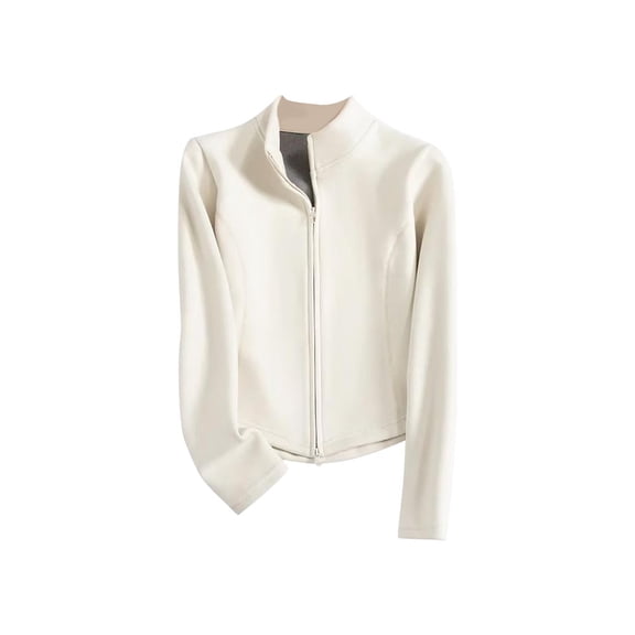 LIaqionyy Jackets for Women Full Zip Cropped Long Sleeve Lightweight Slim Fall Winter Workout Clothes