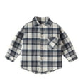 thumbnail image 1 of LIaqionyy Kids Boys Girls Plaid Shirt Unisex Long Sleeve Button Down Casual Flannel Shacket 3-10 Years, 1 of 3