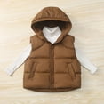 thumbnail image 1 of LIaqionyy Kids Boys Girls Puffer Hooded Vest Winter Sleeveless Jacket Padded Warm Soft Coat with Pocket, 1 of 4
