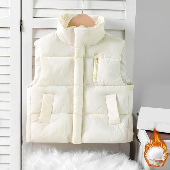 LIaqionyy Kids Boys Girls Puffer Vest Lightweight Sleeveless Pocket Coat Warm Quilted Winter Waistcoat Outerwear