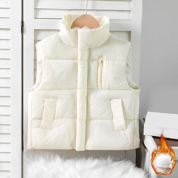 LIaqionyy Kids Boys Girls Puffer Vest Lightweight Sleeveless Pocket Coat Warm Quilted Winter Waistcoat Outerwear