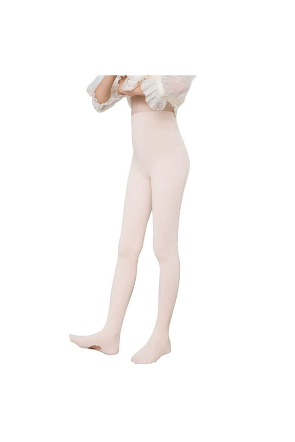 Kids Girls Dance Ballet Tights Soft Stretch High Waist Footed Stockings Solid Color Pantyhose 3-12Y