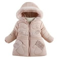 thumbnail image 1 of LIaqionyy Kids Girls Winter Dress Coats Fuzzy Hooded Plush Fleece Lined Jackets Windproof Waterproof Warm Outwear, 1 of 9