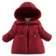 thumbnail image 1 of LIaqionyy Kids Girls Winter Dress Coats Fuzzy Hooded Plush Fleece Lined Jackets Windproof Waterproof Warm Outwear, 1 of 9