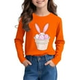 thumbnail image 1 of LIaqionyy Kids Happy Easter Shirt Cute Bunny Rabbit Print Graphic T-Shirt Long Sleeve Casual Loose Festival Tops, 1 of 6