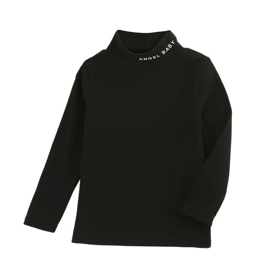LIaqionyy Kids Shirts Fleece Mock Turtleneck Thermal Long Sleeve T Shirt Casual Solid Color Soft Pullover Warm Top Tee