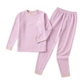 thumbnail image 1 of LIaqionyy Kids Thermal Underwear Sets Girls Soft Long Sleeve Top Bottom Boys Warm Fleece Lined Base Layer Set, 1 of 4