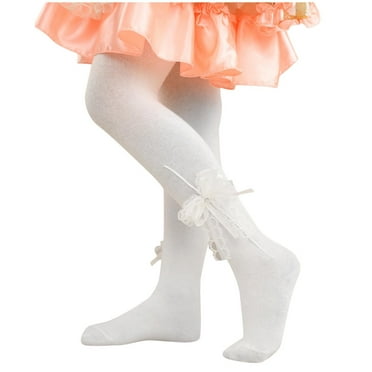 LIaqionyy Kids Toddler Girls Bowknot Tights Comfy Soft Stretch Pantyhose Cute Stockings 3-8Years