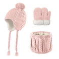 thumbnail image 1 of LIaqionyy Kids Winter Hat Scarf Gloves Set for 2-5 Years Toddler Earflap Beanie Neck Warmer Gloves Fleece Lined Set, 1 of 3
