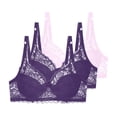 thumbnail image 1 of LIaqionyy Lace Bras for Women 3 Pack Underwire Fashion Clothes Full Coverage Everyday No Padded Mesh T Shirt Bra, 1 of 4