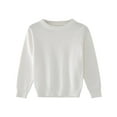 thumbnail image 1 of LIaqionyy Little Girls Sweaters Crew Neck Soft Knitted Sweater Long Sleeve Warm Solid Color Pullover Tops, 1 of 4