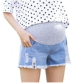thumbnail image 1 of LIaqionyy Maternity Denim Shorts Women's Summer High Waist Distressed Roll Up Hem Casual Denim Short Jeans, 1 of 6