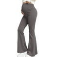 thumbnail image 1 of LIaqionyy Maternity Pants for Womens Flare Yoga Stretchy Pregnancy Soft Legging Lounge Trousers with Pockets, 1 of 7