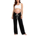 thumbnail image 1 of LIaqionyy Maternity Women's Pants Wide Leg Pregnancy Lounge Sweatpants with Drawstring Casual Loose Trousers, 1 of 5