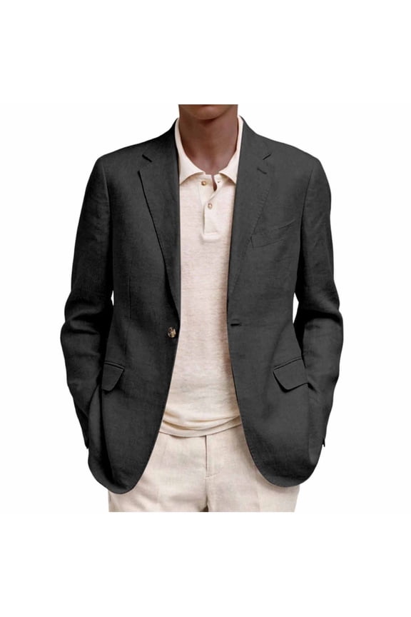 Men Blazer Jacket Casual Button down Lightweight Summer Fall Wedding Bussiness Jackets Clothes