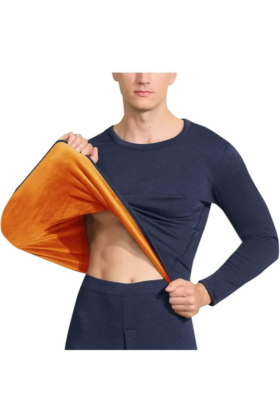 Men Thermal Underwear Fleece Lined Base Layer Tops Long Sleeve for Cold Weather Winter Clothes