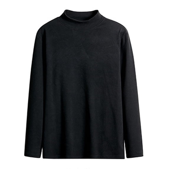 LIaqionyy Men Turtleneck Thermal Long Sleeve T Shirts Solid Color Mock Neck Pullover Tee Casual Soft Undershirt Tops