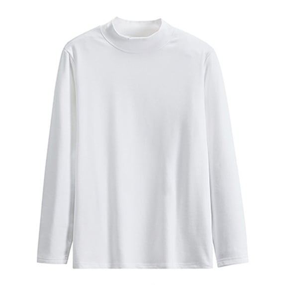 LIaqionyy Men Turtleneck Thermal Long Sleeve T Shirts Solid Color Mock Neck Pullover Tee Casual Soft Undershirt Tops