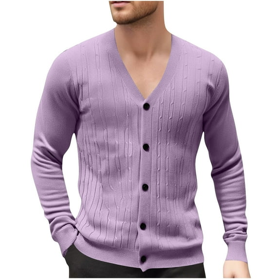 LIaqionyy Men's Cardigan Sweater Button down Knitted V Neck Soft Long Sleeve Tops Casual Winter Sweaters