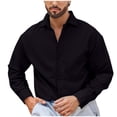 thumbnail image 1 of LIaqionyy Men's Dress Shirt Long Sleeve Button down Casual Stretch Solid Color Business Prom Wedding Shirts, 1 of 4