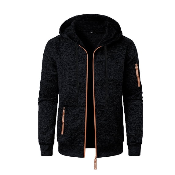 LIaqionyy Men's Fleece Jackets Full Zip Lightweight Jacket Casual Hooded Soft Warm Outerwear Coats Jackets