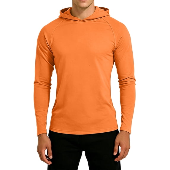 LIaqionyy Men's Hooded Shirts Sun Protection Long Sleeve Casual Athletic Lightweight Tops for Running Gym Workout