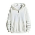thumbnail image 1 of LIaqionyy Men's Hoodie Quarter Zip Fleece Pullover Sweatshirts Casual Hooded Sweatshirt with Pockets, 1 of 4