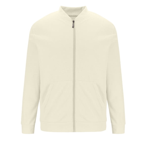 LIaqionyy Men's Jacket Casual Zip up Lightweight Solid Color Sweatshirts Business Jackets with Pockets