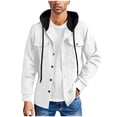 thumbnail image 1 of LIaqionyy Men's Jacket Long Sleeve Button down Jackets Hoodie Shacket Casual Fall Winter Work Tops with Pocket, 1 of 7