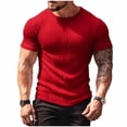 thumbnail image 1 of LIaqionyy Men's Knit Shirts Short Sleeve Crew Neck Casual Stretchy Pullover Tees Solid Color Summer Tops, 1 of 7