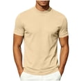 thumbnail image 1 of LIaqionyy Men's Mock Neck T Shirts Short Sleeve Lightweight Undershirt Pullover Tops Casual Summer Basic Tees, 1 of 5