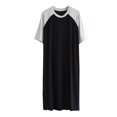 thumbnail image 1 of LIaqionyy Men's Nightshirts Pajamas Crew Neck Short Sleeve Big and Tall Loose Lightweight Nightgown Sleepwear, 1 of 3