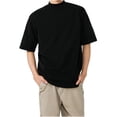 thumbnail image 1 of LIaqionyy Men's Oversized T Shirts Workout Short Sleeve Mock Turtleneck Tee Tops Lightweight Solid Color Pullover, 1 of 7