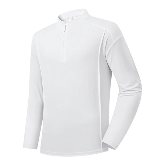 LIaqionyy Men's Quarter Zip Shirt Running Mock Neck Long Sleeve Pullover Tops Hiking Workout Tees Shirts
