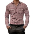 thumbnail image 1 of LIaqionyy Men's Shirts Button down Plaid Christmas Shirt Men Casual Dress Long Sleeve Fall Clothes with Pocket, 1 of 7