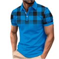 thumbnail image 1 of LIaqionyy Men's Shirts Casual Short Sleeve Button Fashion Summer T Shirt Color Block Slim Tops with Collar, 1 of 5