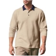 thumbnail image 1 of LIaqionyy Men's Shirts Long Sleeve Button Casual Work Collared Fashion Shirt Business Solid Color Tees Tops, 1 of 7
