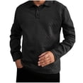 thumbnail image 1 of LIaqionyy Men's Shirts Long Sleeve Button up Pullover Sweater Textured Business Casual Soft Collared Tops, 1 of 3