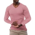 thumbnail image 1 of LIaqionyy Men's Shirts V Neck Casual Long Sleeve Fall Thermal Shirt Pullover Fashion Slim Tops Clothes, 1 of 2
