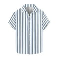 thumbnail image 1 of LIaqionyy Men's Short Sleeve Button down Striped Dress Shirt for Men Beach Summer Vacation Fashion Shirts, 1 of 5