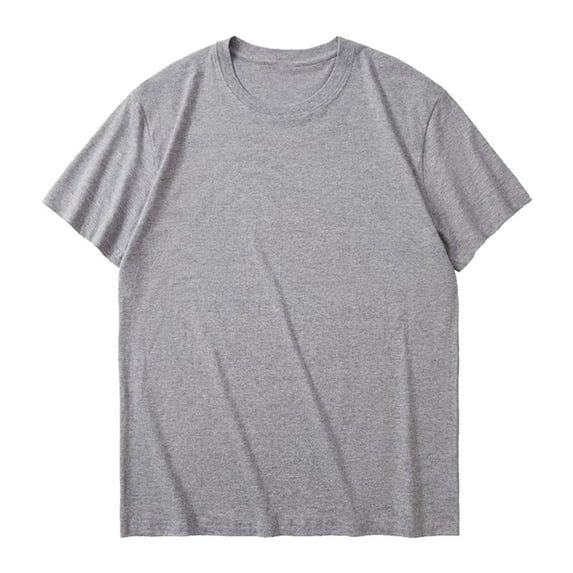 LIaqionyy Men's Short Sleeve Shirts Cotton Comfortable Crew Neck Soft Casual Solid Color T Shirt Tops